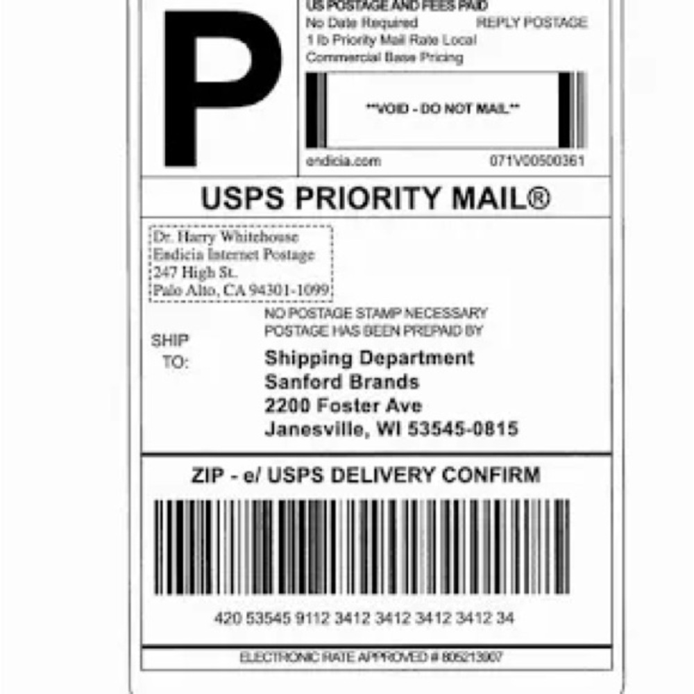 USPS Priority Mail Label
